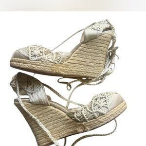Espadrilles Betsey Johnson à Bout Ouvert - Talon Bas Rose - Taille US 8 Femme - Occasion